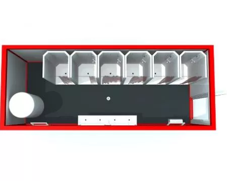 CT3 - Kontener sanitarny z prysznicem „Jaskier” - wariant 4